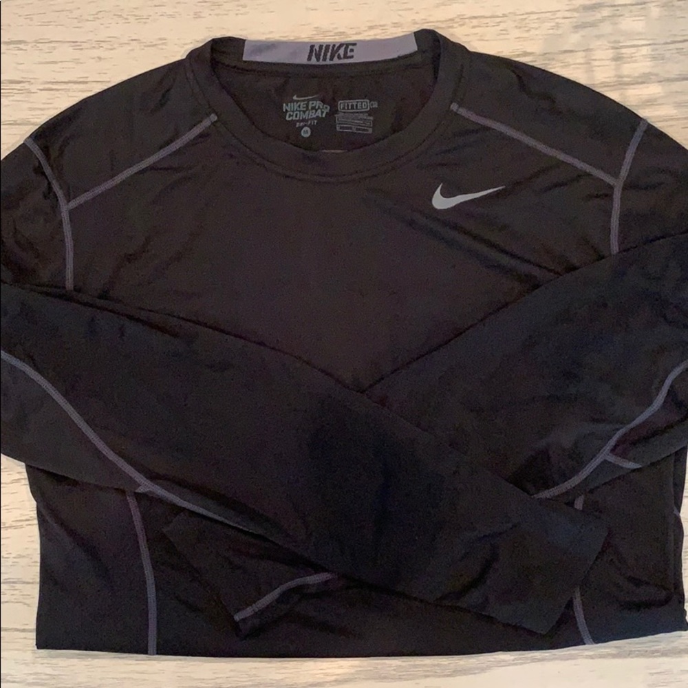 Nike black pro combat fitted dri-fit